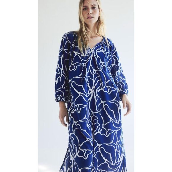 NWOT H&M sea scene coral kaftan small, $100 - Picture 1 of 7